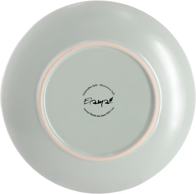 Elama Emilia 16 Piece Double Bowl Stoneware Dinnerware Set (Light Green) Service for 4 …