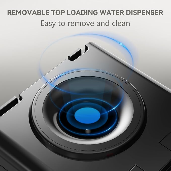 Euhomy Hot & Cold Water Dispenser, Top Loading Water Dispenser for 3 or 5 Gallon Bottles, Top Loading Hot & Cold Water Dispensor with Child Safety Lock, for Office, Home