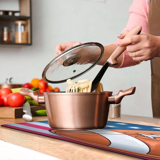 2 in 1 Table Runner Trivet for Hot Pots and Pans Heat Resistant Non Slip Waterproof 39 x 12 Inch Decorative Table Protector for Kitchen Countertop Cartoon Neon-Colored Patriotic Football