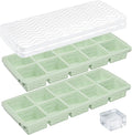 Aopigavi 2-Pack Ice Cube Trays, 10 Cubes 2 Tbsp. Silicone Freezer Molds with Lids, Reusable Ice Trays for Freezer, Kitchen, RV, Cocktail, Whiskey, Coffee, Soup & Food, BPA Free, Dishwasher Safety
