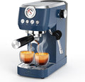 MAttinata Espresso Machine 20 Bar, Compact Espresso Maker with Milk Frother | Coffee Maker, Professional Pump, Steam for Cappuccino Latte, Barista Pressure Gauge, Small for Home, Stainless Steel, Blue