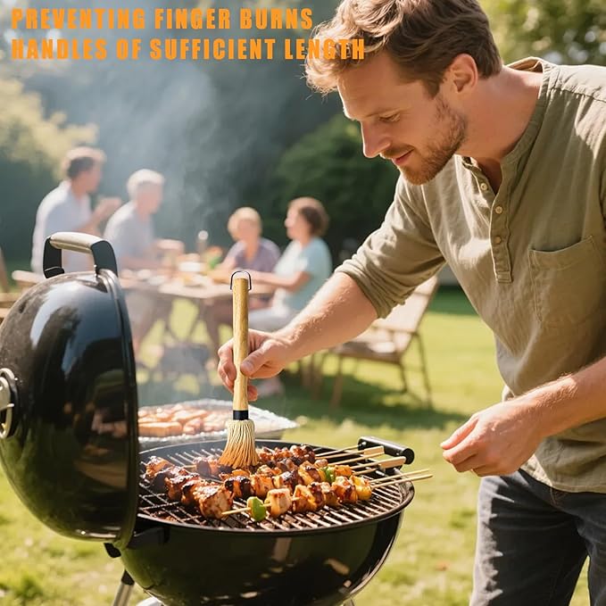 BBQ Mop-Cast Iron Sauce Pan 11-In-1 Tool Set Brushes For Sauce Is Suitable For Bacon Machines, Grills And Stoves, Camping Cooking And Stove Butter Melting