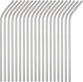 Reusable Metal Straws in Bulk 100 Pieces,8.5'' x 6mm Stainless Steel Straws for 20oz 30oz Tumbler Yeti Cup,Curved Bent Metal Drinking Straws Bulk For Wholesale (100pcs All Bent -8.5" Silver)