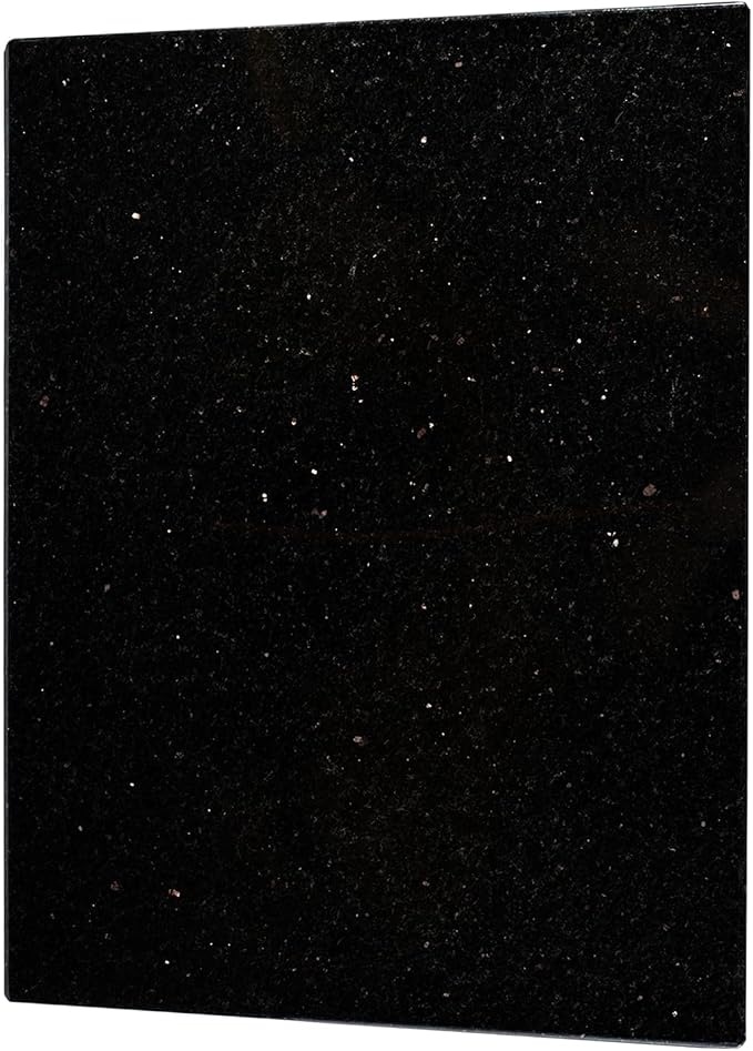 Koville Granite Cutting Board for Kitchen, 12x8 Inches Stone Slab Pastry Cheese Board, Rectangular Serving Tray for Bathroom Countertop, Marble Vanity Tray for Jewelry Cosmetics Perfume (Black Galaxy)