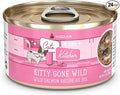 Weruva Cats in The Kitchen, Kitty Gone Wild with Wild Salmon Au Jus Cat Food, 3.2oz Can (Pack of 24)