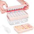 Ice Cube Tray with Lid and Bin, 28 pcs Ice Cubes Molds, Ice Trays for Freezer, Ice Cube Tray Mold, with 1 tray, Ice Freezer Container, Spill-Resistant Removable Lid & Ice Scoop, for Whiskey,Cocktail