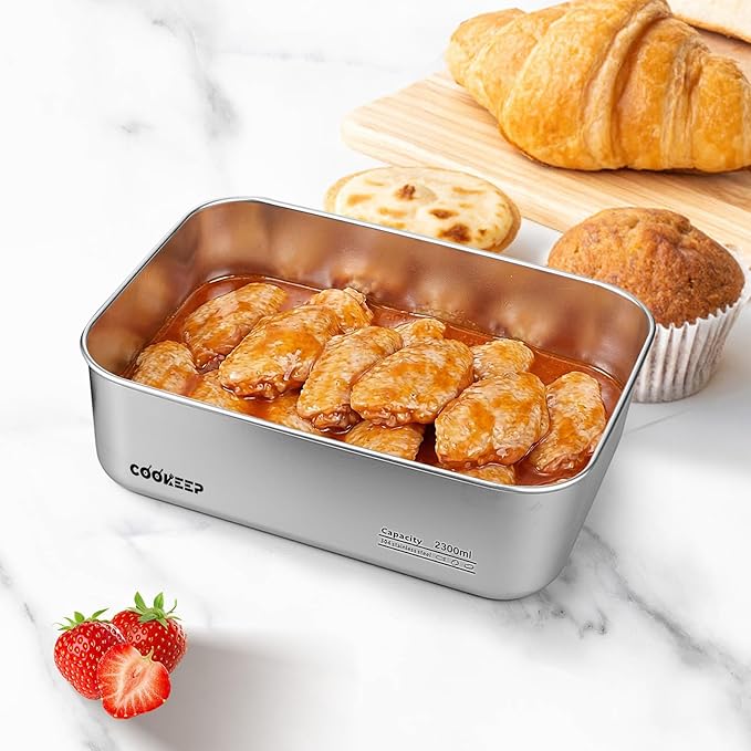 77oz/2300ml Stainless Steel Food Containers,Stainless Steel Containers with Lids,Snack Containers,Lunch Box,Easy Clean,Airtight&Leakproof for Kitchen Storage,Dishwasher Safe,BPA-Free