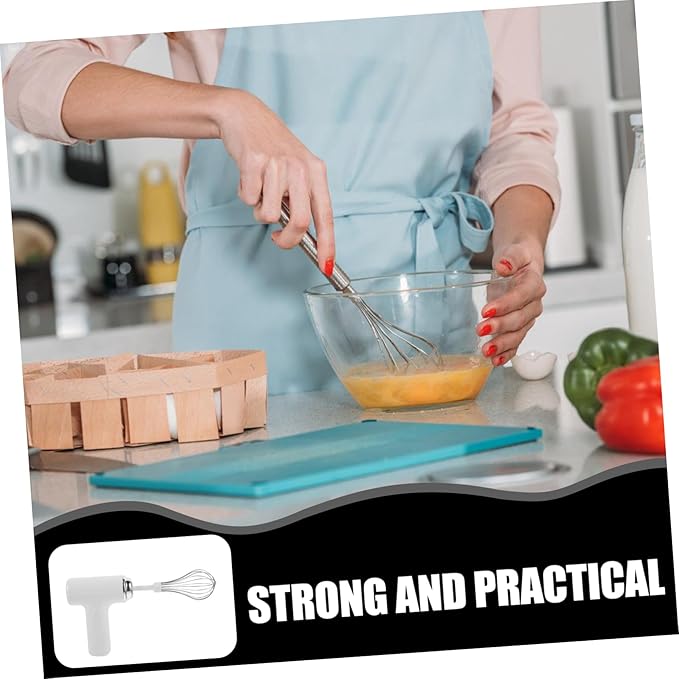 1Pc Electric Egg Mixer High Power Handheld Frother for Milk Baking Sleek Design Control Stainless Steel Essential Kitchen Gadget