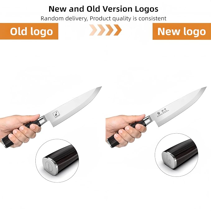imarku Chef Knife 8-Inch Pro Japanese Kitchen Knife High-Carbon Stainless Steel Paring Knife Ergonomic Handle Rasor Sharp Single-Bevel Edge Gift for Men