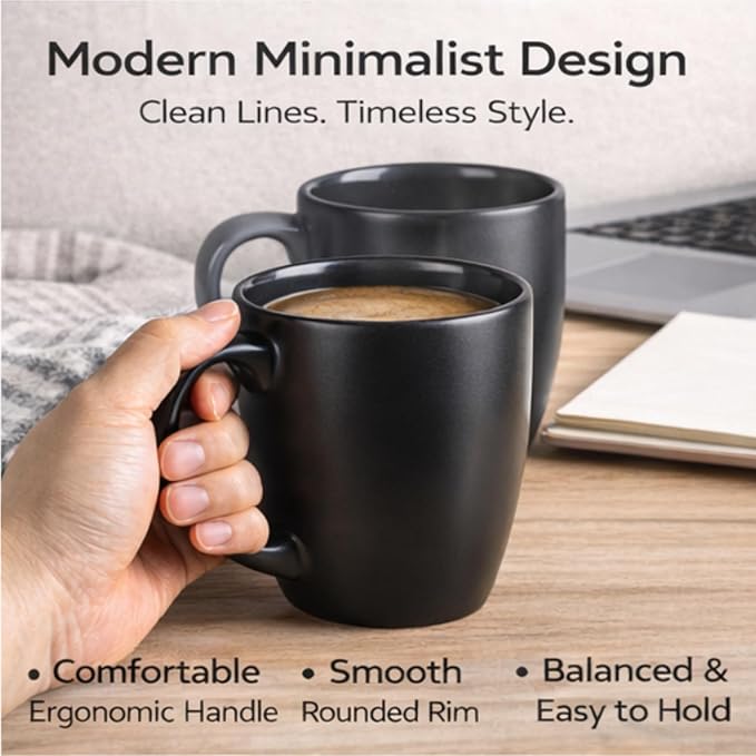 GBhome 12oz Coffee Mugs Set of 6,Ceramic Coffee Mugs for Man, Woman, Dad, Mom, Modern Coffee Mugs Set with handle for Tea/Latte/Cappuccino/Milk/Cocoa. Dishwasher&Microwave Safe,Multi-Color