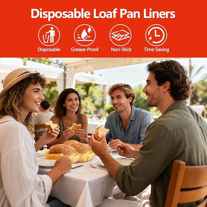 150 PCS Loaf Pan Liners, 9x5 Inch Loaf Pan Liners Baking Bread, Non-Stick Pre-Formed Parchment Paper for Bread Pan, Ideal Disposable Loaf Breads Liners