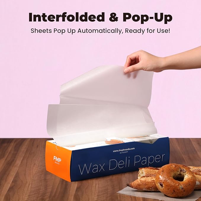 Fit Meal Prep [6000 Pack] 12 x 10.75" Wax Paper Sheets for Food, Interfolded Precut Deli Pop Up Grease-Proof Sandwich Paper Wraps, Waterproof for Lunch, Food Basket, Microwave Cover, BBQ