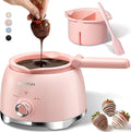 LUSHYUM Electric Chocolate Melting Pot with 2 Insert Pots, 4-Cup Chocolate | Even Heating & Fast Melting, BPA-Free Silicone, Easy Clean, Less Waste, Ideal for Chocolate & Candy Melts, Parties & Fondue