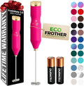 Zulay Kitchen Powerful Frother Wand AA Batteries Included, Ultra Fast Handheld Drink Mixer, Comfort Milk Frother, Stainless Steel Whisker, Frother Handheld for Coffee, Protein & Matcha - Frothmate 2.0