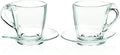Barski Glass - Cappuccino Cups with Saucers - 8.75 Oz - Glass Coffee Mug and Saucer - for Specialty Coffee Drinks - Latte - Café Mocha and Tea - Glass Cup and Saucer - Set of 2 - Made in Europe