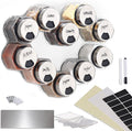 10 PCS 5oz Hexagon Glass Large Magnetic Spice Jars for Refrigerator with Labels, Shaker Lids, Magnetic Base, Fridge Magnetic Spice Rack Organizer for Cabinet Wall Mount with Jars