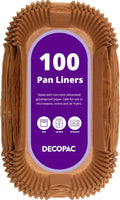DecoPac 2lb Loaf Pan Liners, 100 Pack, Non-Stick Siliconized Greaseproof Paper, Baking Liner for Baking Bread, Cakes, Banana Bread, Parchment Paper, Air Fryer Liner