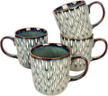 16 Ounces Coffee Mugs, Ceramic Coffee Mugs with Texture Patterns for Man,Woman,Dad,Mom, Modern Coffee Mugs Set of 4 for Latte/Cappuccino/Cocoa, Dishwasher&Microwave Safe