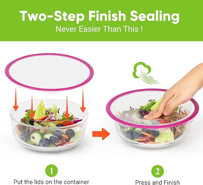 Silicone Stretch Lids Bowl Covers - Reusable silicone covers for food storage, Elastic Bowl Covers for Glass Containers, Round & Rectangle Containers, Food Covers for Keep Food Fresh, 4.6-7.8", 4 PCS