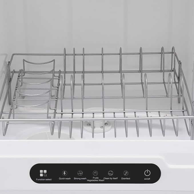 Mini Countertop Portable Dishwasher With 5 Wash Programs Compact Automatic Dish Washing Machine Energy Saving Low Noise For Apartment Dorm Rv Small Kitchen Household Daily Tableware Cleaning Use 1200W