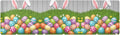 Easter Trivet Table Runner 40 Inches Long Rabbit Bunny Colorful Eggs Heat Resistant Hot Pad Multi Purpose Mat for Hot Pots Pans Kitchen Countertops