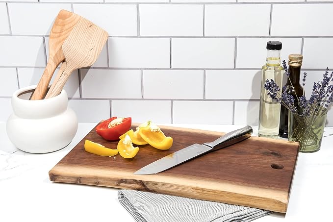Live Edge Black Walnut Cutting Board, American Amish Handmade, Each Cutting Board is Unique, X Large Cutting Board 10" x 15"…