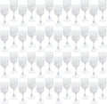 Plastic Wine Glasses, Plastic Goblets Vintage Style Cordial Unbreakable Drinking Glasses, Reusable Drinkware for Wedding Reception, Grand Event Party Supplies (48, Transparent)