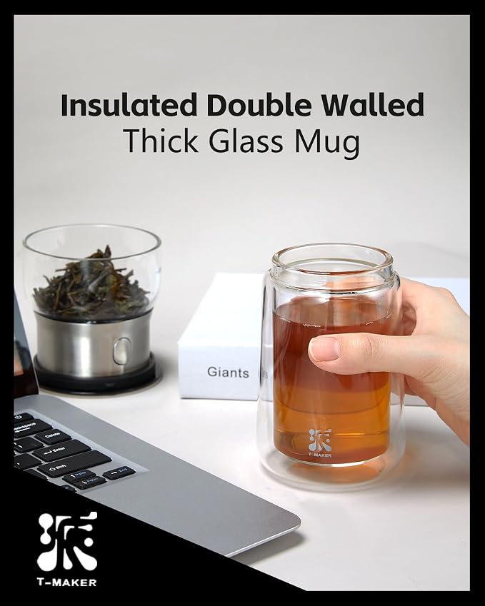 ZENS Modern Tea Infuser Teapot, One Touch Tea Maker for Loose Leaf Tea | Glass Magic Tea Pot, Mess free Tea Steeper with Insulated Mug, Portable Tea Infuser with Case for Tea Lovers