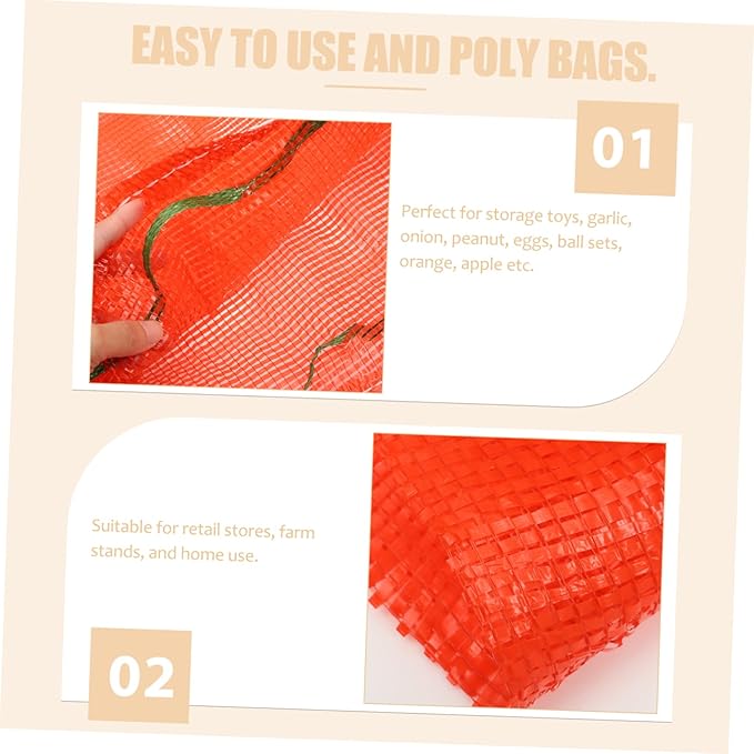 LIFKOME 50pcs Mesh Bags for Storage Reusable Mesh Produce Bags Net for Fruits Vegetables Toys