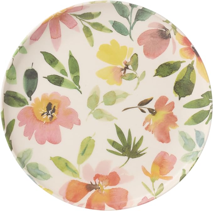 Oneida 24 Seven Melamine Collection, Dishwasher Safe Melamine Dinnerware and Drinkware, Floral Pattern, Dinnerware Set, 12-Piece