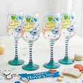 SiliFine 4 Pcs Nurse Stemmed Wine Glasses Hand Painted Drinking Cup Wine Glasses Gifts for Certified Nursing Assistants CNA Week Appreciation Nurses' Day Holiday Party Supplies