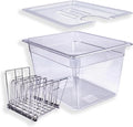 12 QT Large Sous Vide Container With Lid, Sous Vide Tub Kit Compatible with Wancle Anova, Joule, Instant Pot Sous Vide Cookers for Home Chefs Professional Use (12 qt with rack)