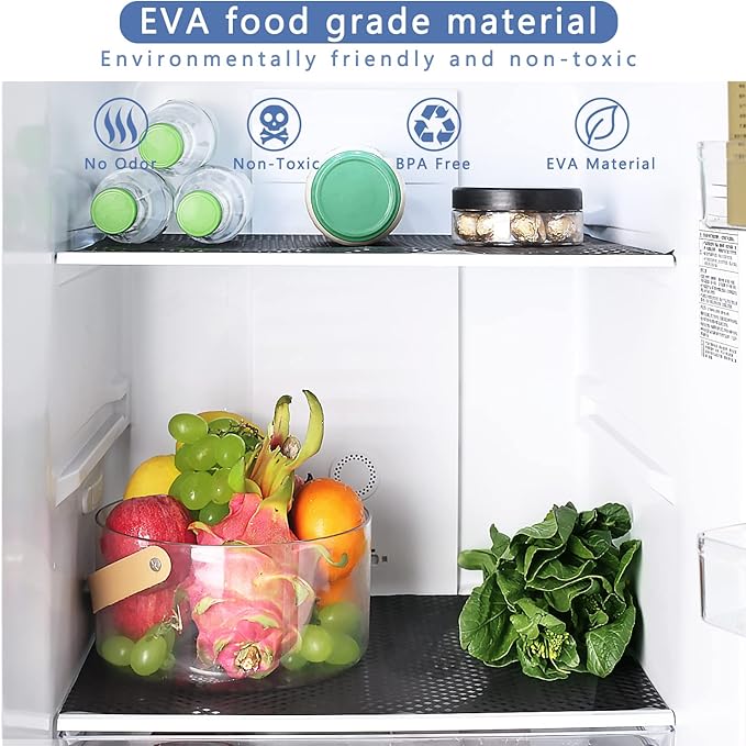 HooTown Shelf Liner Kitchen Cabinet Drawer Mats 11.8 Inch Wide x 78.7 Inch Long, Non Adhesive Vinyl EVA Washable Waterproof Pantry Closet, Cupboard, Drawer Organizer Mat, Black