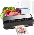 Vacuum Sealer Machine, 95Kpa vacuum sealer for food with Bags Storage and Built-in Cutter,food vacuum sealer machine,Dry/Moist/Gentle Mode, Removable Drip tray, Complete Starter Kits, Stainless Steel