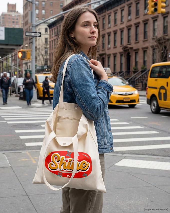 Lzerking Canvas Tote Bag Bulk with Pocket and Magnetic Snaps Buttons, 24 Pack 13x15 Inches Sublimation Tote Bags for DIY, Promotion, Advertising, Activity, Gift