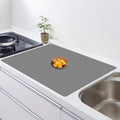 32''x24''(80cmx60cm) Silicone Mat for Kitchen Counter, Non-Slip Heat Resistant Countertop Protector, Waterproof Durable Kitchen Mat for Countertops, Islands (Light Gray)