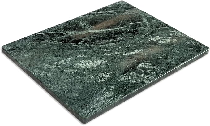 Diflart Natural Marble Stone Cutting Board for Kitchen, 16x20 Inch, Green, Marble Slab Pastry Board Large for Cheese, Serving, Baking, Pack of 1 Piece