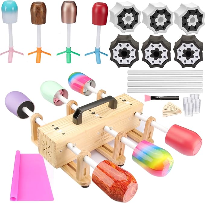 6X Multi Cup Turner for Crafts Tumbler,Epoxy Glitter 4 6 arms Tumbler Full Kits,DIY Cuptisserie Turner,Cup Spinner Machine Kit for Crafts Epoxy Tumbler