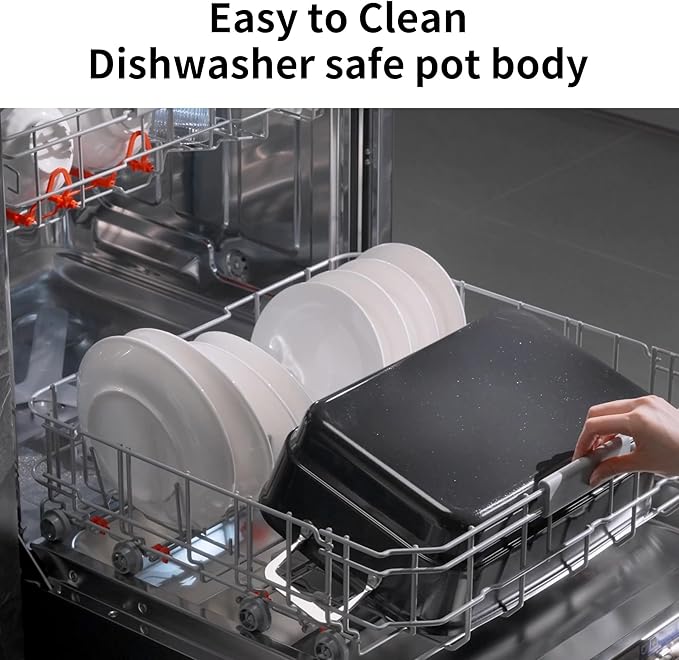 Slow Cooker 10 Quarts (2 x 5 Quarts) PFOA-Free Ceramic Coating | Adjustable Temp Oven Safe to 450°F | Keep Warm Function for Large Family Gatherings (Includes Silicone Spoon)