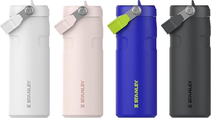 Stanley 1913 Flip Straw Drinking Bottle 0.47 L Cobalt Chartreuse | Cools for 8 hours. - 40 hours. ice-cooled, leak-proof, BPA-free, dishwasher-safe