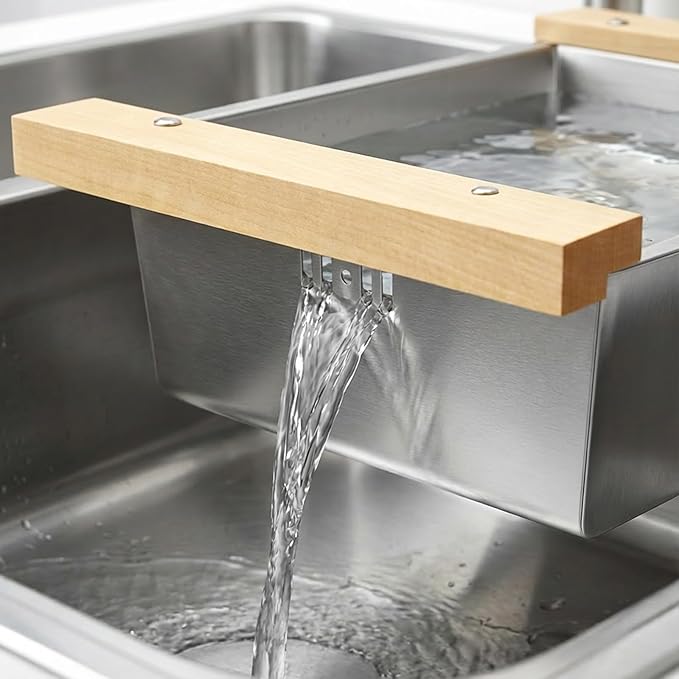 2-in-1 Over the Sink Colander & Dish Basin Combo, Dishpan for Kitchen Sink, Stainless Steel Sink With Strainer Basket, Vegetable and Fruit Washing, Food Straining & Dish Washing