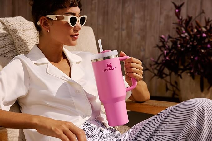 STANLEY Quencher H2.0 Tumbler with Handle and Straw 40 oz | Flowstate 3-Position Lid | Cup Holder Compatible for Travel | Insulated Stainless Steel Cup | BPA-Free | Dark Navy