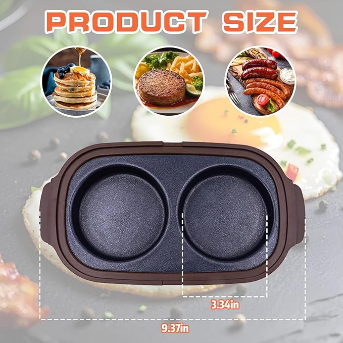 Microwave Egg Cooker for 2 Eggs - Microwave Egg Poacher & Fryer for Breakfast Sandwiches, Quick Breakfast Maker, Nonstick, Dishwasher Safe, BPA-Free, Portable for Home, Travel & RV (Orange)