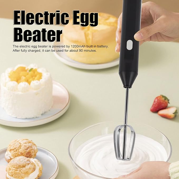 Electric Hand Blender，3 in 1 Immersion Blender Handheld, Beater Electric Milk Frother Coffee Blender Milkshake Blender Foamer Kitchen Tools(Black)