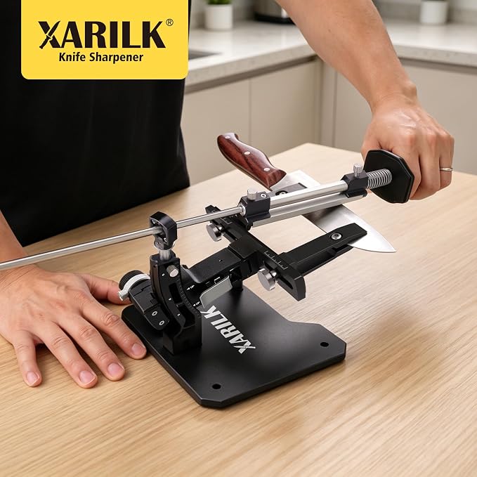 GEN3 Guided Knife Sharpening System, Aluminium| Professional Knife Sharpener, Knife Sharpening Kit W/Hard Carrying Case & 3 Al Plates Diamond (320#, 800#, 2000#) for Hunting & Kitchen Knives