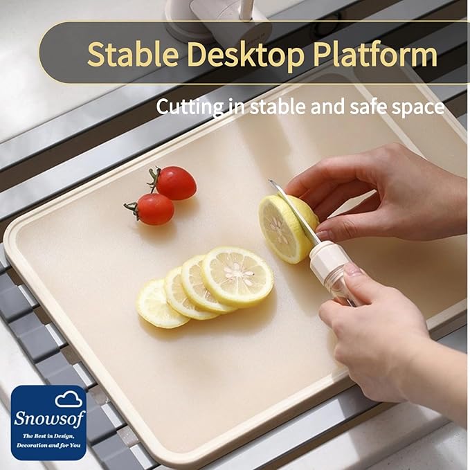 Wide Dish Drying Rack, Silicone Wrapped Over Sink, Multipurpose Foldable Sink Dish Drainer Mat, Stainless Steel, Anti-Slip & Anti-Rust Dish Rack for Kitchen (Dark Gray,14.9X13.4inch & 38X34cm)