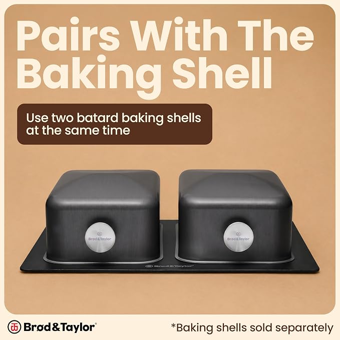 Brod & Taylor Bread Steel Duo, Bake Two Loaves at Once and Pizzas, Fast Preheating, Extra Durable Solid Steel, Pre-Seasoned & Ready For Baking