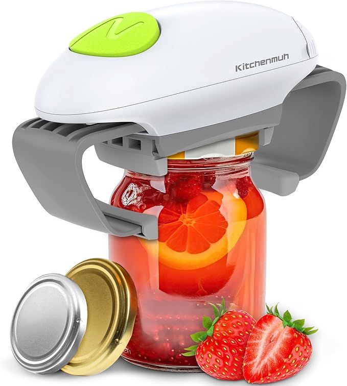 Jar Opener Grippers, Higher Torque Electric Jar Opener for Seniors with Arthritis Fit Almost Jars Size