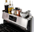 30" Stainless Steel Stove Top Shelf - Dual Mount (Screw & Adhesive) - No Slide/No Spill, Side Guards, Spice Rack & Over The Stove Organizer, StoveShelf (Stay Secure)