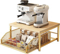 Funecy Coffee Pod Drawer Holder,Coffee Machine Storage Rack,Home Kitchen Counter Coffee Bar Organizer,Storage Basket Drawer (Gold)